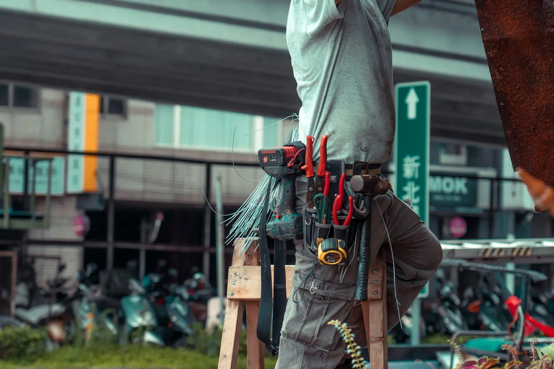 Professional technician at work
